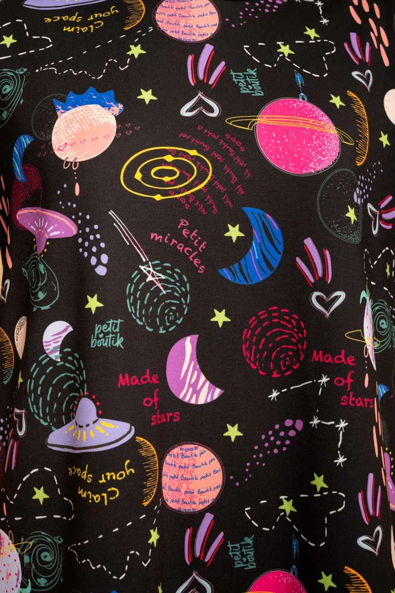 Amelia Dress Black Claim Your Space Φούτερ Φόρεμα με Ζώνη Petit Boutik - Image 3