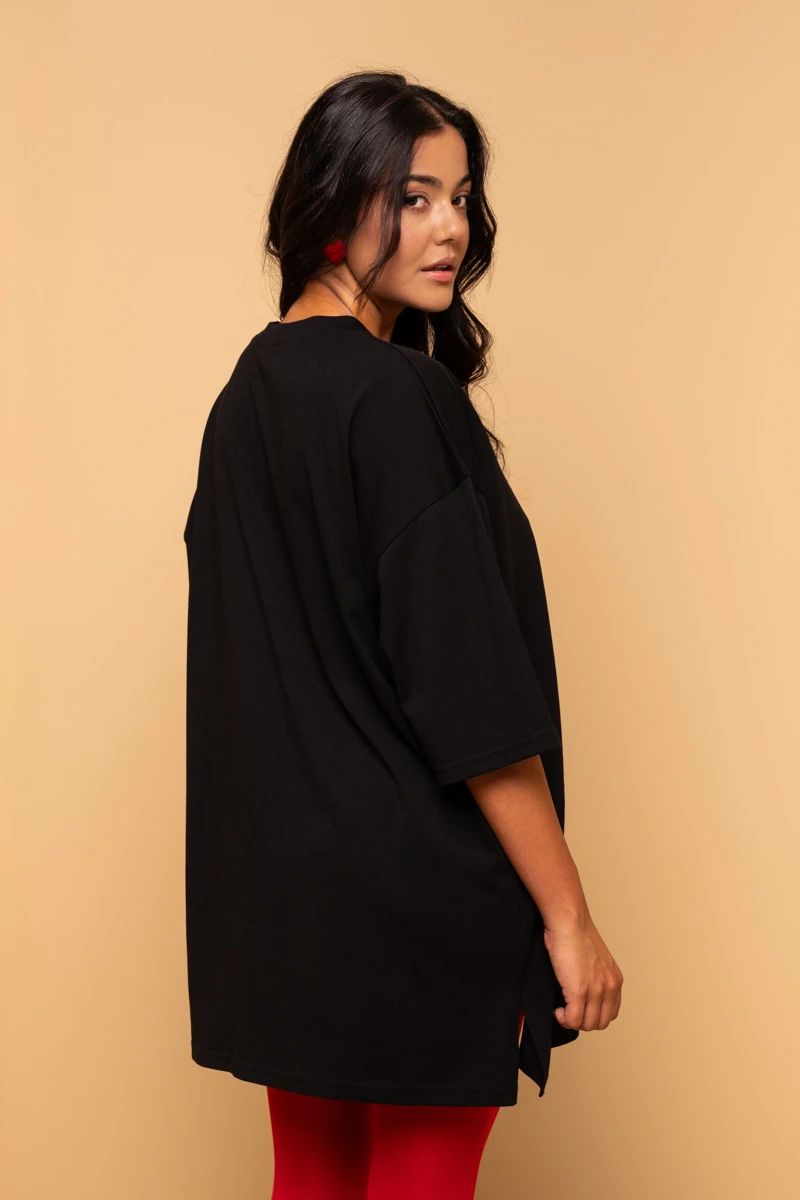 T-shirt Blouse Black Unplugged Κοντομάνικο Μπλουζάκι Petit Boutik - Image 3