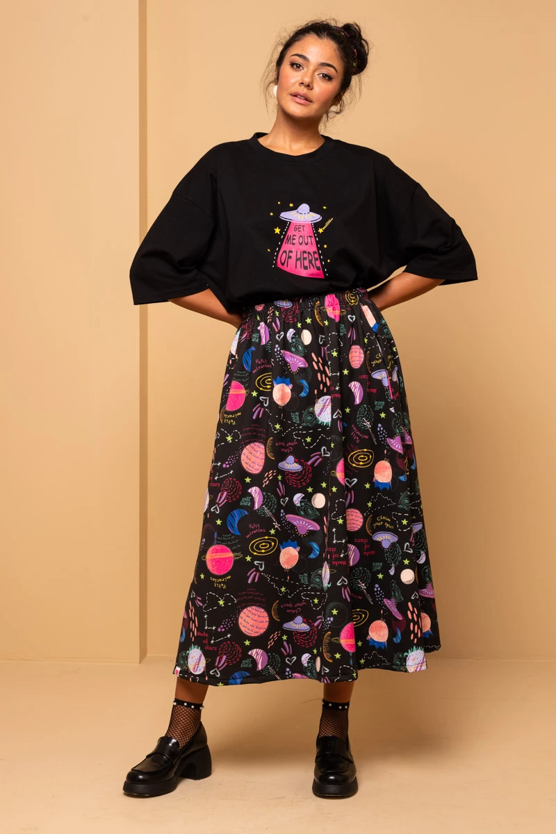 Malena Skirt Black Claim Your Space Φούτερ Φούστα Petit Boutik