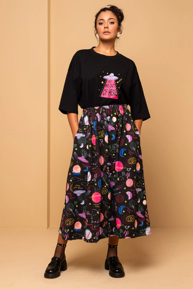 Malena Skirt Black Claim Your Space Φούτερ Φούστα Petit Boutik - Image 4