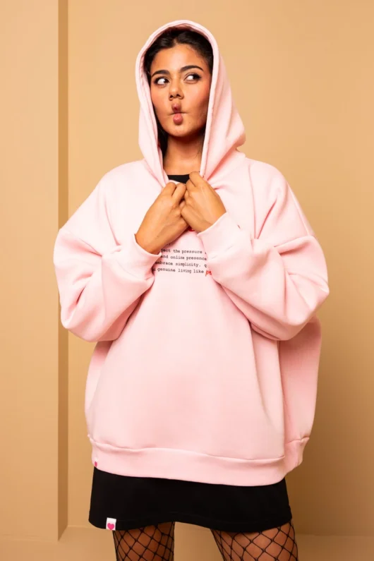 Alternative view of Hooded Sweatshirt Blouse Pink Unplugged Sweatshirt With Hood Petit Boutik