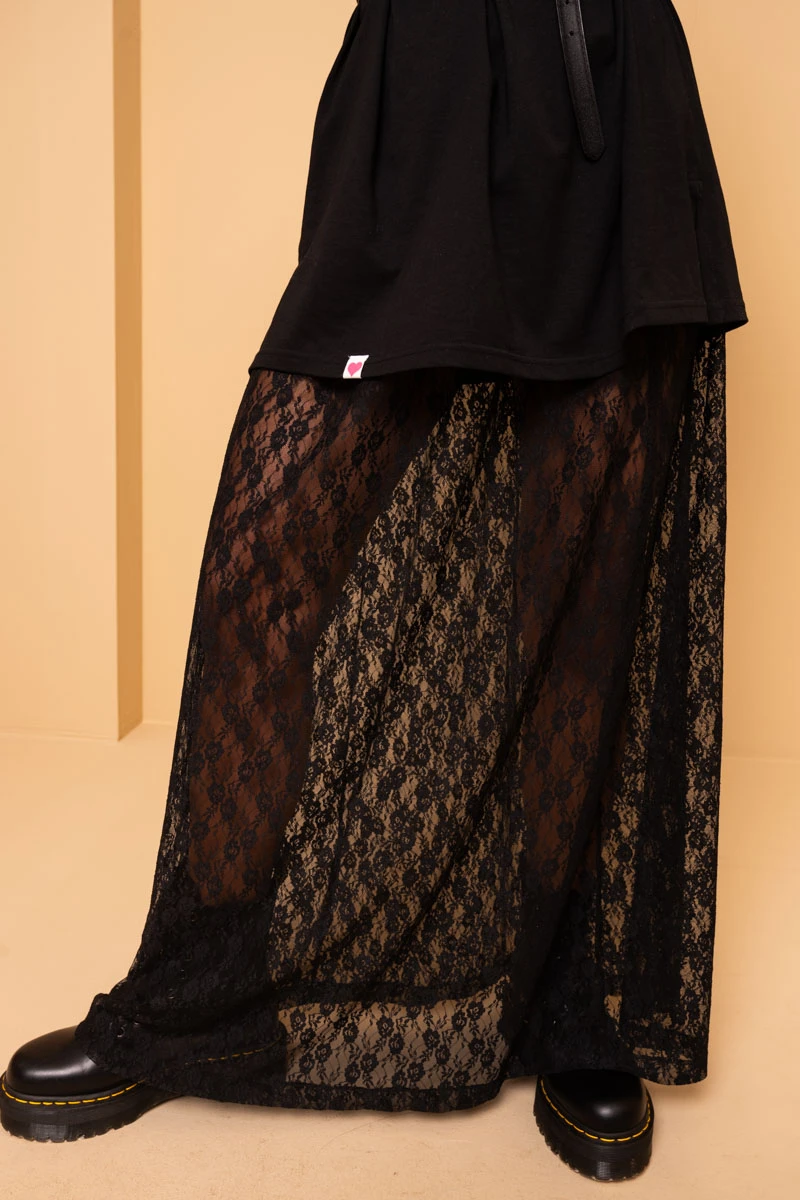 Lace Skirt Black Lace Skirt With Elastic Petit Boutik - Image 3