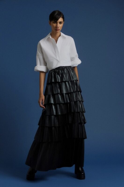 Eco leather maxi skirt