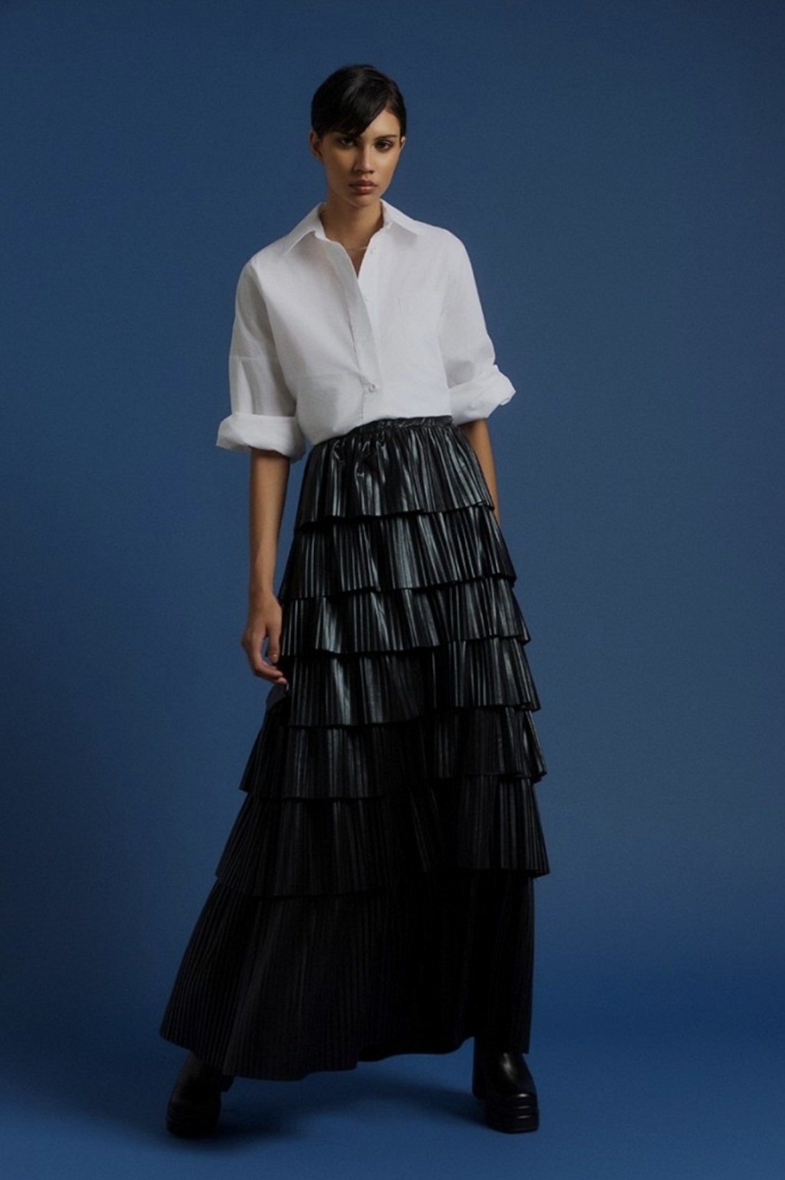 Eco leather maxi skirt