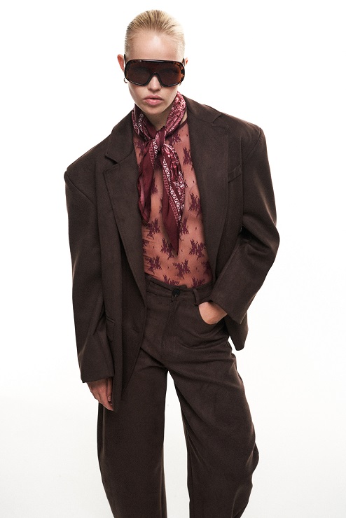 Evelyn oversized Suede blazer marrone - Image 5