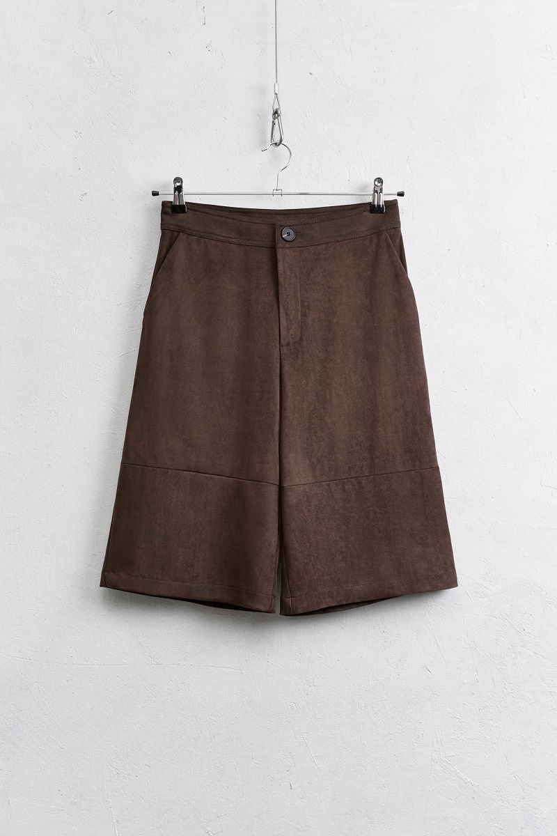 Suede βερμούδα