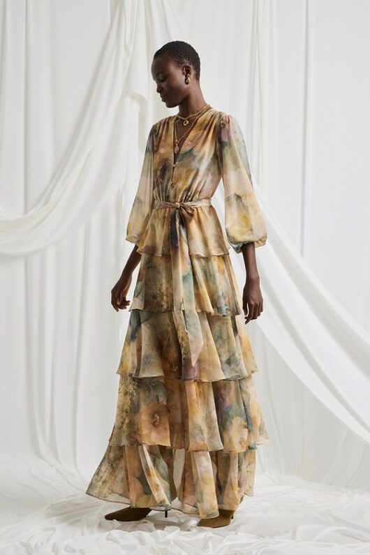 Layer Ruffles Maxi Dress