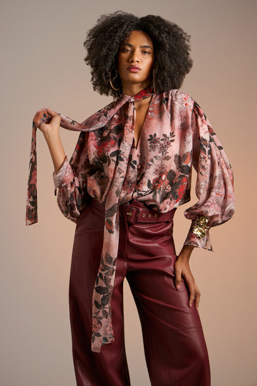 Alternative view of Floral tie shirt