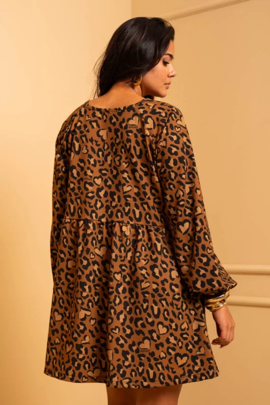 Alternative view of Melina Mini Dress Brown Animal Print