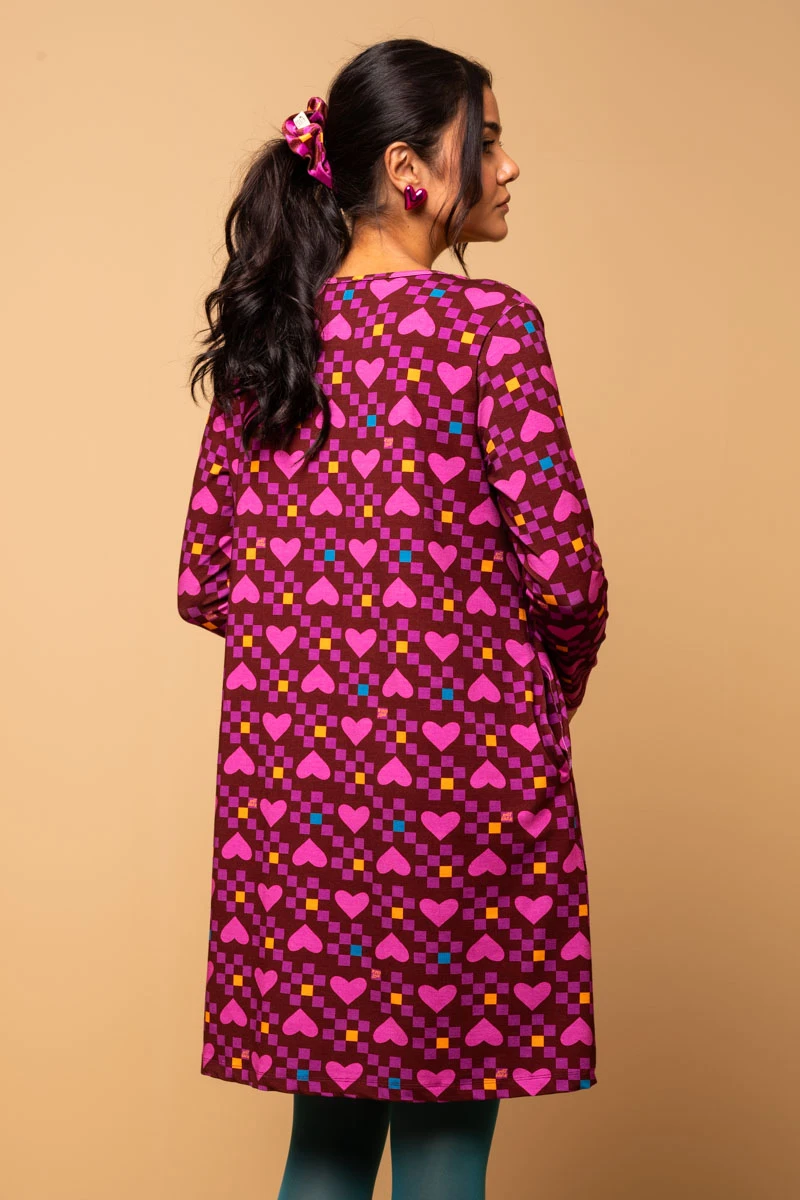 Tokyo Dress Magenta Hearts - Image 4