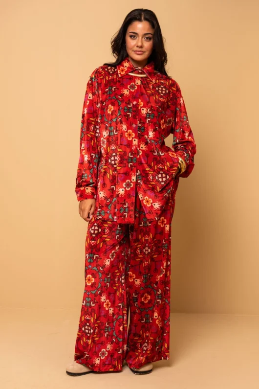 Alternative view of Maya Red Velvet Rip Shirt Petit Boutik