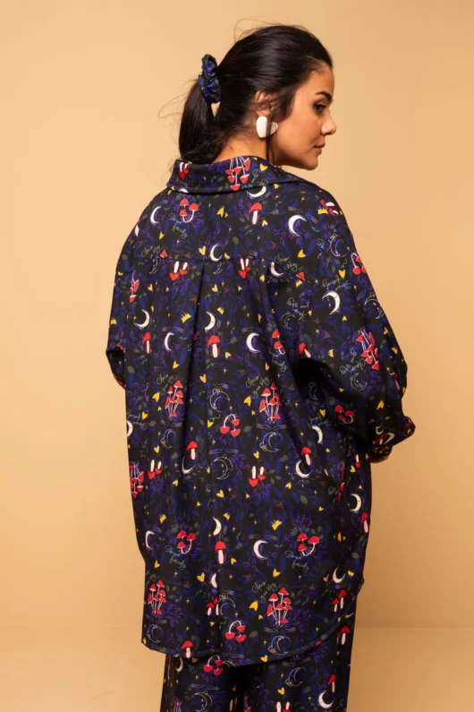 Alternative view of Maya Shirt Black Mushrooms Forest Petit Boutik