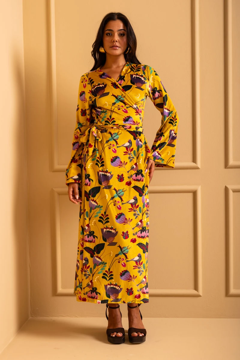 Iris Velvet Wrap Dress Petit Boutik - Image 4