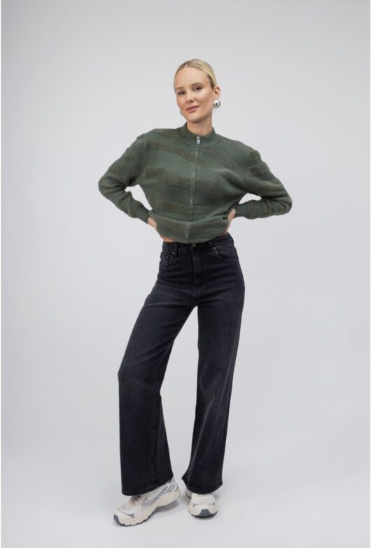 Τζιν Παντελόνι σκούρο γκρι wide leg