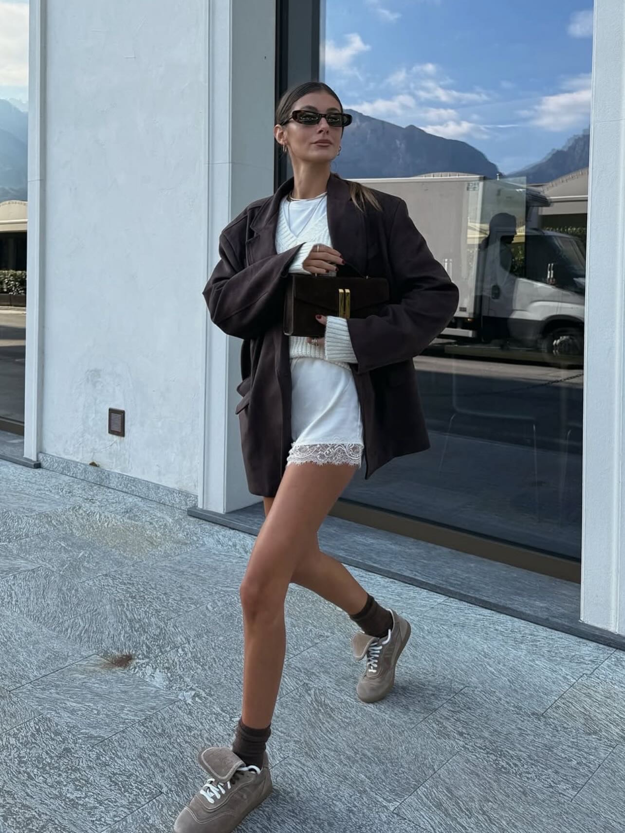 Evelyn oversized Suede blazer marrone - Image 4