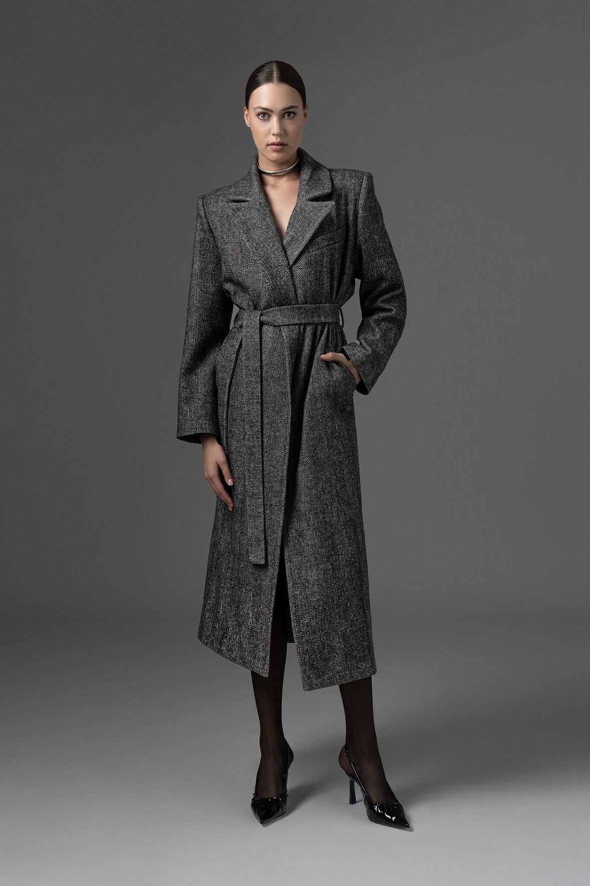 Mariam Herringbone Coat