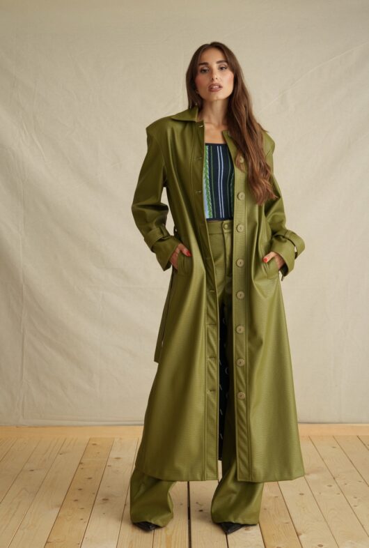 Evengreen Leather Maxi Coat