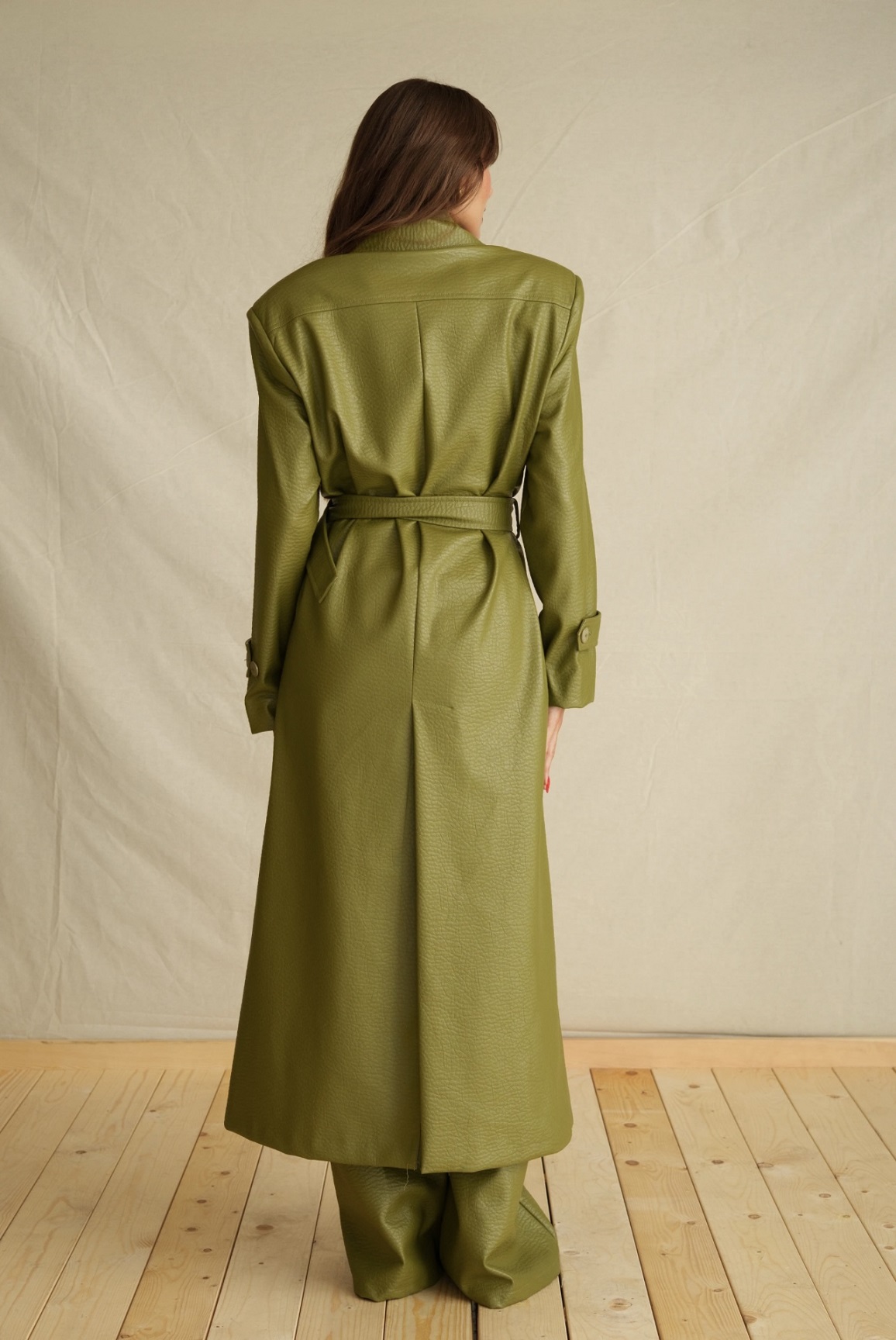 Evengreen Leather Maxi Coat - Image 2