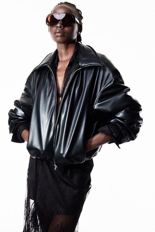 eco leather bomber jacket