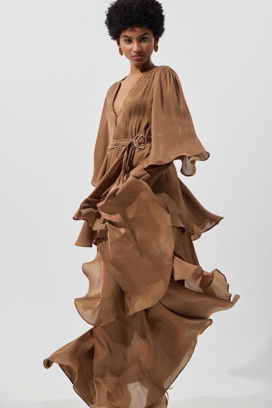 Alternative view of IRIDESCENT SANZAN RUFFLE DRESS