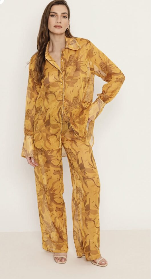 Alternative view of Thalia Cheetah Print Shirt and Pant Set