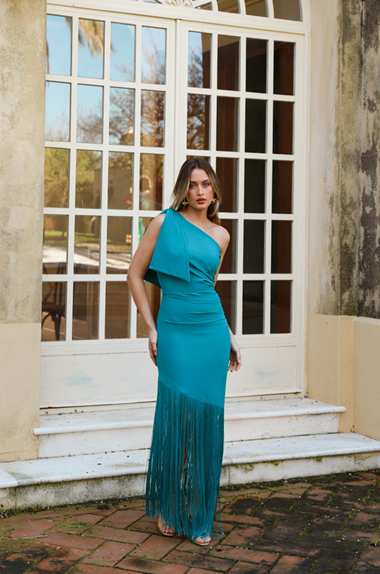 Turquoise Fringe Dress