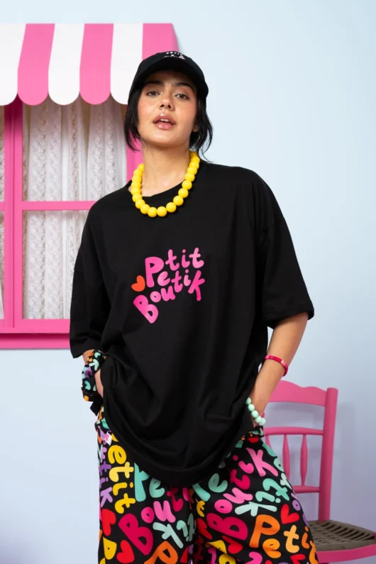 Alternative view of T-shirt Blouse Μαύρο “Petit Boutik” Κοντομάνικο Μπλουζάκι Petit Boutik
