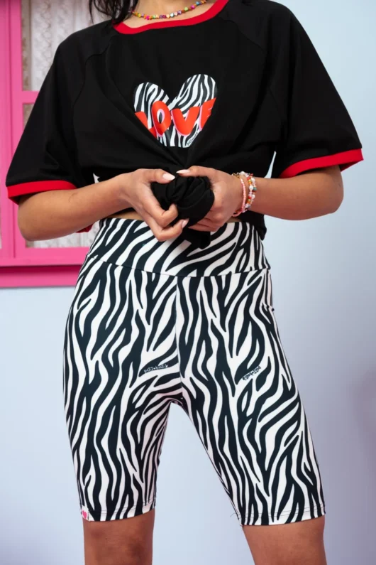 Biker Short Black White Zebra Ποδηλατικό Κολάν Petit Boutik