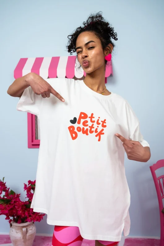 T-shirt Blouse ‘Ασπρο “Petit Boutik” Κοντομάνικο Μπλουζάκι Petit Boutik