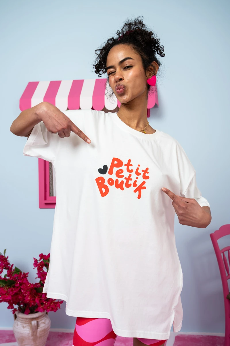 T-shirt Blouse ‘Ασπρο “Petit Boutik” Κοντομάνικο Μπλουζάκι Petit Boutik