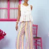 Jo Pants Frill Vis Multi Stripes Rainbow Παντελόνα με Τσέπες Petit Boutik - Image 2