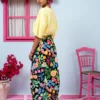 Klara Wrap Skirt Vis Black Strawberries Forest Δετή Φούστα Petit Boutik - Image 4