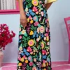 Klara Wrap Skirt Vis Black Strawberries Forest Δετή Φούστα Petit Boutik - Image 2