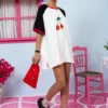 T-shirt Reglan White Black Cherries Κοντομάνικο Μπλουζάκι Petit Boutik - Image 3