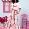 Marea Skirt Vis Multi Stripes Strawberries Color Φούστα Petit Boutik