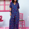 Maya Shirt Blue Red Strawberries Πουκάμισο Petit Boutik - Image 2