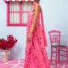 Athena Dress Vis Pink Red Strawberries Φόρεμα με Ζώνη & Τσέπες Petit Boutik - Image 4