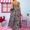 Athena Dress Black Summer Letters Φόρεμα με Ζώνη & Τσέπες Petit Boutik - Image 6