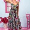 Athena Dress Black Summer Letters Φόρεμα με Ζώνη & Τσέπες Petit Boutik