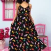 Matina Dress Vis Black Dancing Girls Φόρεμα με Ζώνη & Τσέπες Petit Boutik - Image 5