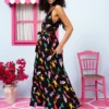 Matina Dress Vis Black Dancing Girls Φόρεμα με Ζώνη & Τσέπες Petit Boutik - Image 2