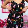 Matina Dress Vis Black Dancing Girls Φόρεμα με Ζώνη & Τσέπες Petit Boutik - Image 4