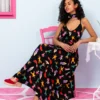 Matina Dress Vis Black Dancing Girls Φόρεμα με Ζώνη & Τσέπες Petit Boutik - Image 3