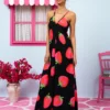 Zanzi Dress Vis Black Big Strawberries Φόρεμα Εξώπλατο Petit Boutik - Image 5