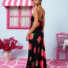 Zanzi Dress Vis Black Big Strawberries Φόρεμα Εξώπλατο Petit Boutik - Image 4