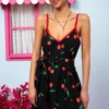 Matina Dress Vis Black Cherries Φόρεμα με Ζώνη & Τσέπες Petit Boutik - Image 2