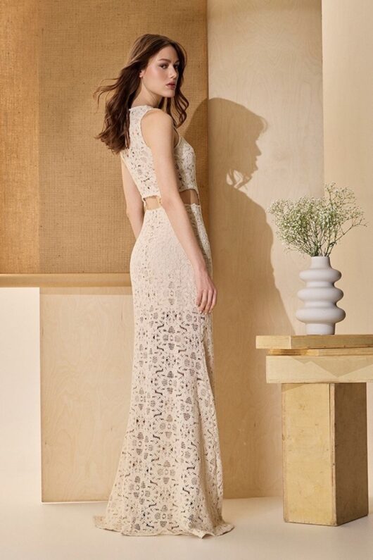 Alternative view of CROCHET LACE CUT OUT DRESS