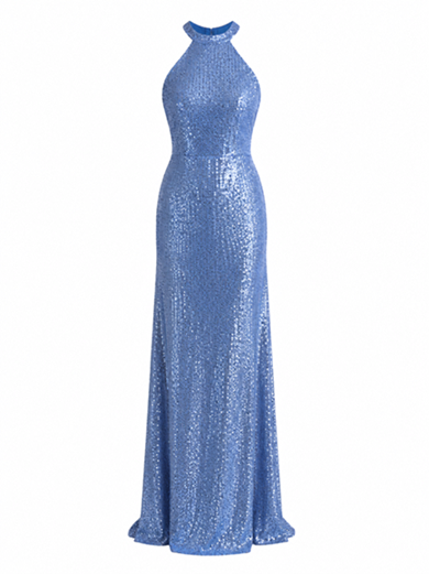 SEQUINED OPEN BACK LONG DRESS
