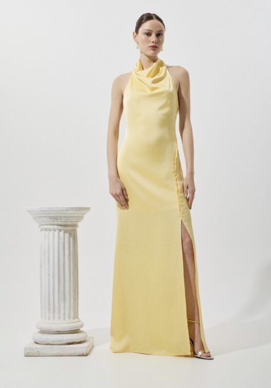 OPEN BACK SATIN DRESS