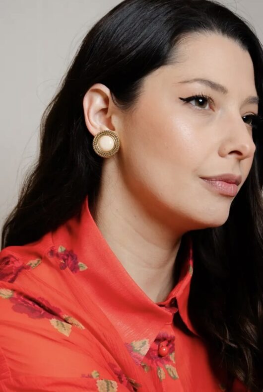 Alternative view of CHAMPAGNE CROWN EARRINGS